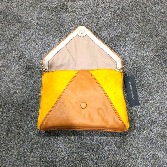 Banana Republic Multi Colored Leather & CowHide Shoulder or Clutch Handbag - Picture 2 of 5